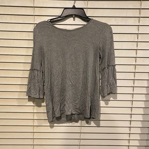 Grey Bell Sleeve Top